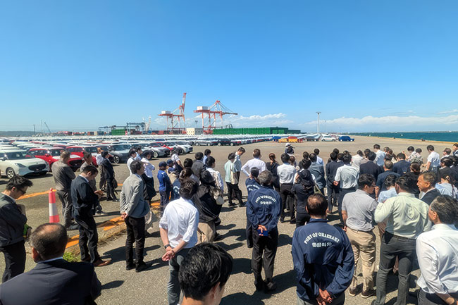 自動車運搬船岸壁・荷捌場での説明